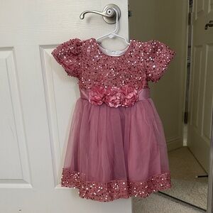 Toddler Pink Sequin Kids Formal Dress